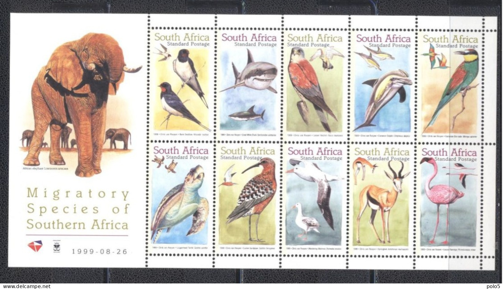 RSA 1999- Fauna- Migratory Species Of South Africa M/Sheet - Nuevos