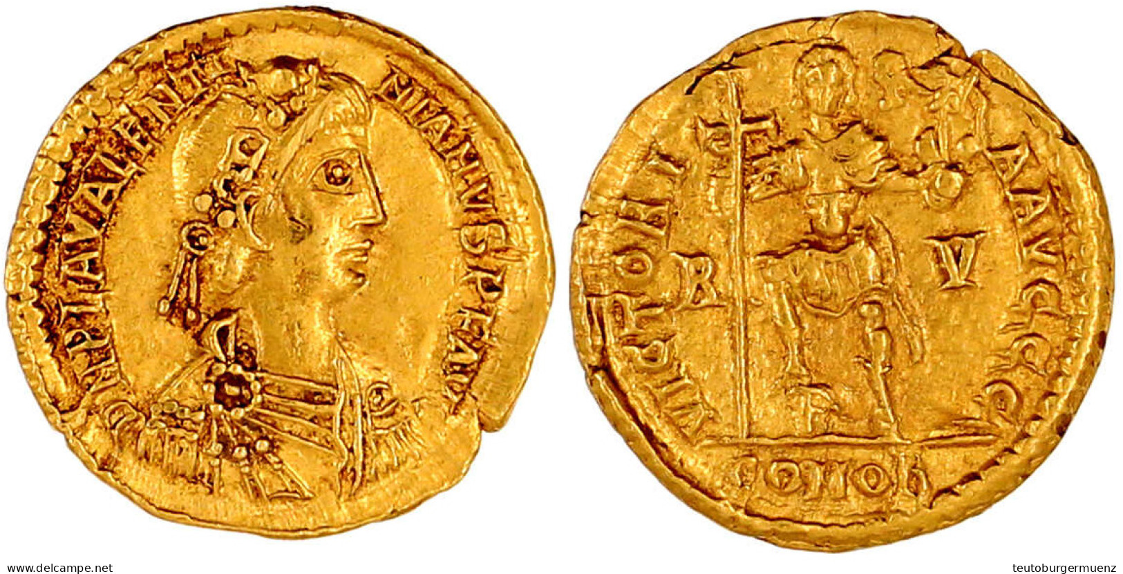 Solidus 426/430, Ravenna. 4,42 G. Vorzüglich, Kl. Randfehler. RIC 2018. - Autres & Non Classés