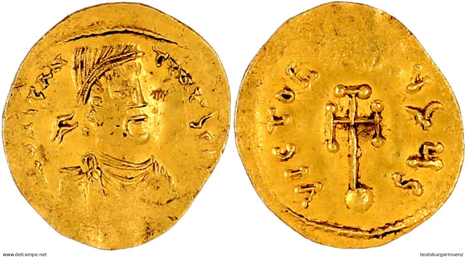 Semissis 641/668. Brb. R./Kreuz Auf Globus. 2,19 G. Fast Vorzüglich, Prägeschwäche. Sear 983. - Byzantinische Münzen