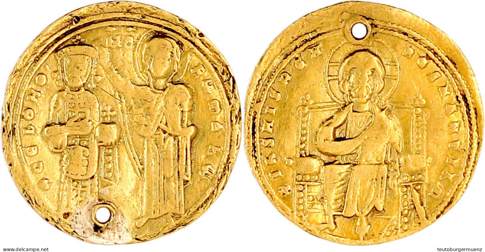 Histamenon Nomisma 1028/1034, Constantinopel. Krönung Des Kaisers Durch Jungfrau Maria/Christus Thront V.v. 3,83 G. Fast - Bizantine