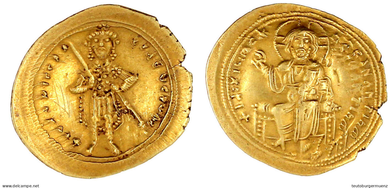 Histamenon Nomisma 1057/1059, Constantinopel. Kaiser Steht V.v./Christus Thront V.v. 4,41 G. Gutes Vorzüglich, Avers Und - Byzantinische Münzen