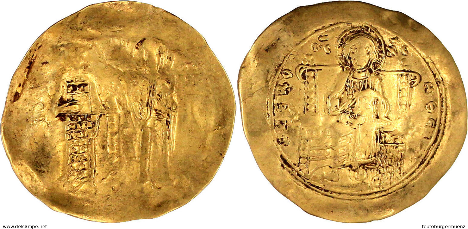 Hyperpyron 1118/1143. Kaiser Steht Neben Maria/Christus Thront V.v. 4,26 G. Sehr Schön Exemplar Naumann Auktion 125, Nr. - Bizantinas