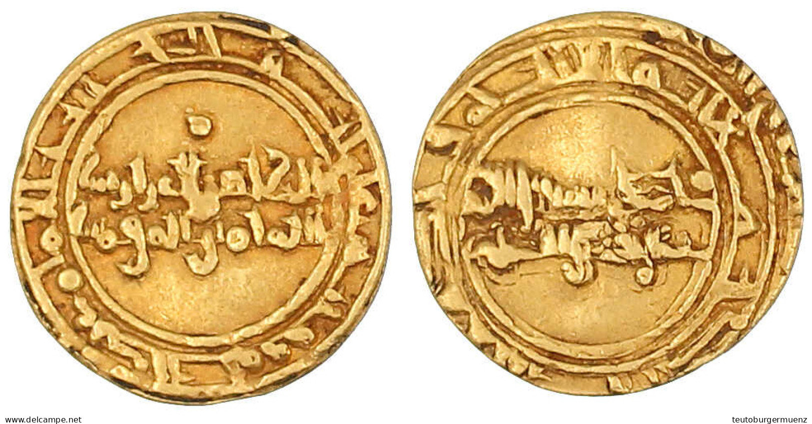 Dinar, Jahr Unleserlich, Al Mansuriya. 2,73 G. Sehr Schön, Beschnitten. Album 714.1. - Orientalische Münzen