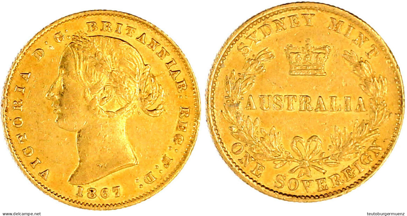 Sovereign 1867, Sydney. 7,98 G. 917/1000. Sehr Schön/vorzüglich, Kl. Randfehler. Krause/Mishler 4. - Autres & Non Classés