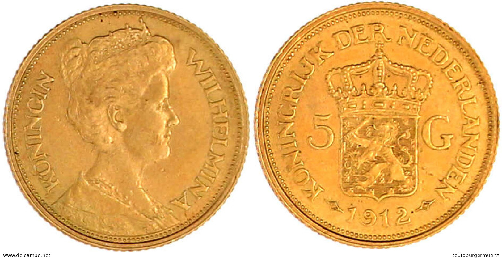 5 Gulden 1912. 3,36 G. 900/1000. Fast Vorzüglich. Krause/Mishler 151. Friedberg 350. - Other & Unclassified