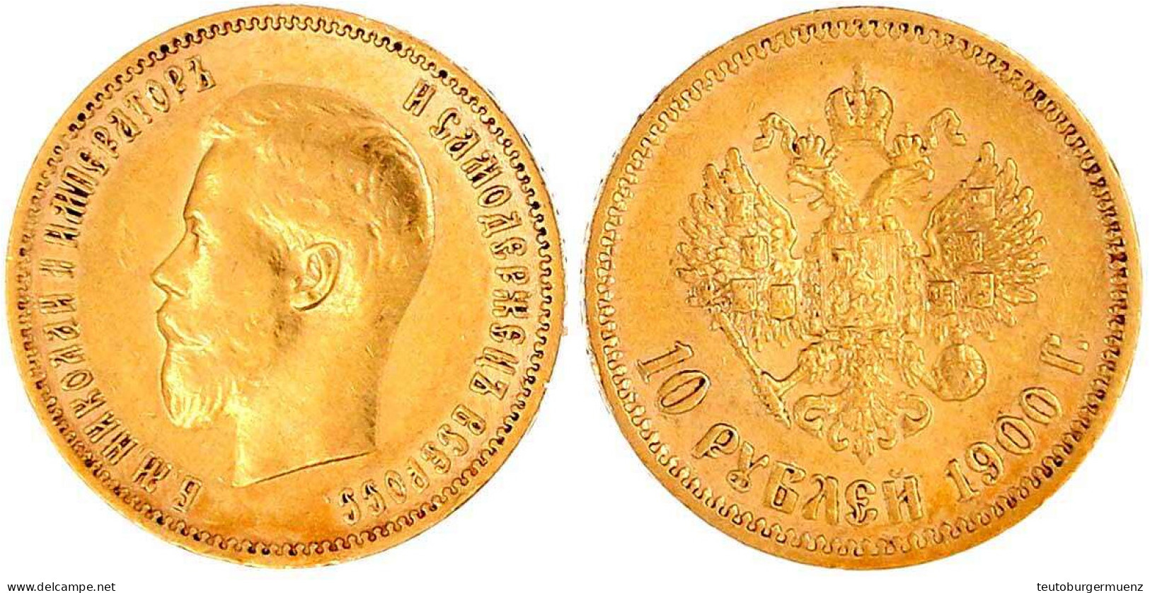 10 Rubel 1900, St. Petersburg. 8,60 G. 900/1000. Vorzüglich. Bitkin 7. - Russia