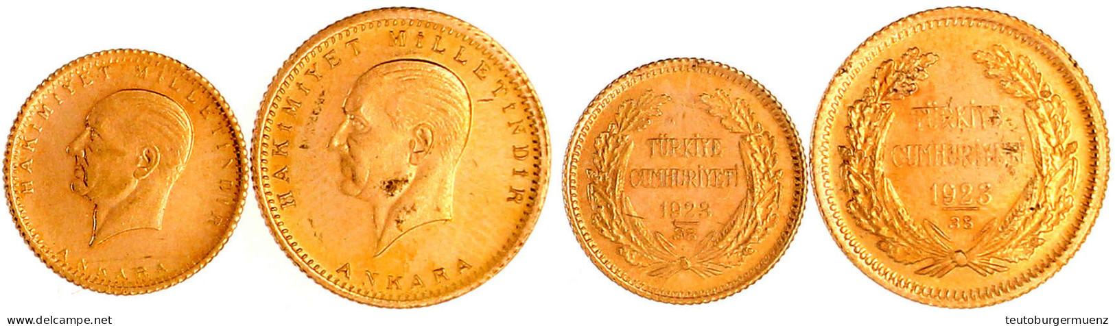 2 Stück: 25 Und 50 Kurush 1923 (beide Jahr 38 = 1961). 5,41 G. 917/1000 Beide Gutes Vorzüglich Aus Erstabschlag. Krause/ - Turkey