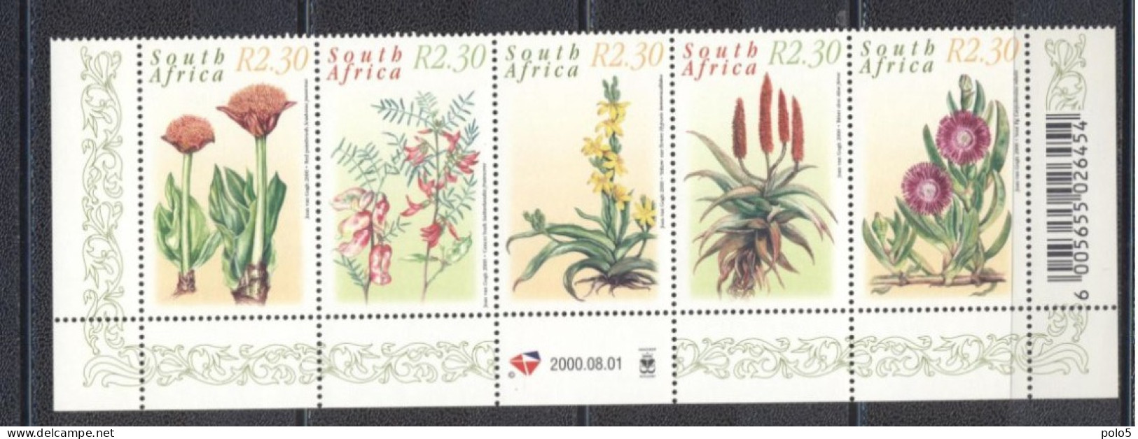 RSA 2000- Medicinal Plants Strip Of 5 V - Unused Stamps