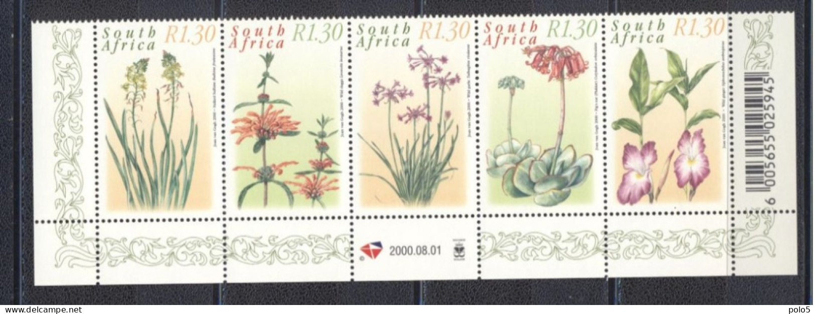 RSA 2000- Medicinal Plants Strip Of 5 V - Nuovi