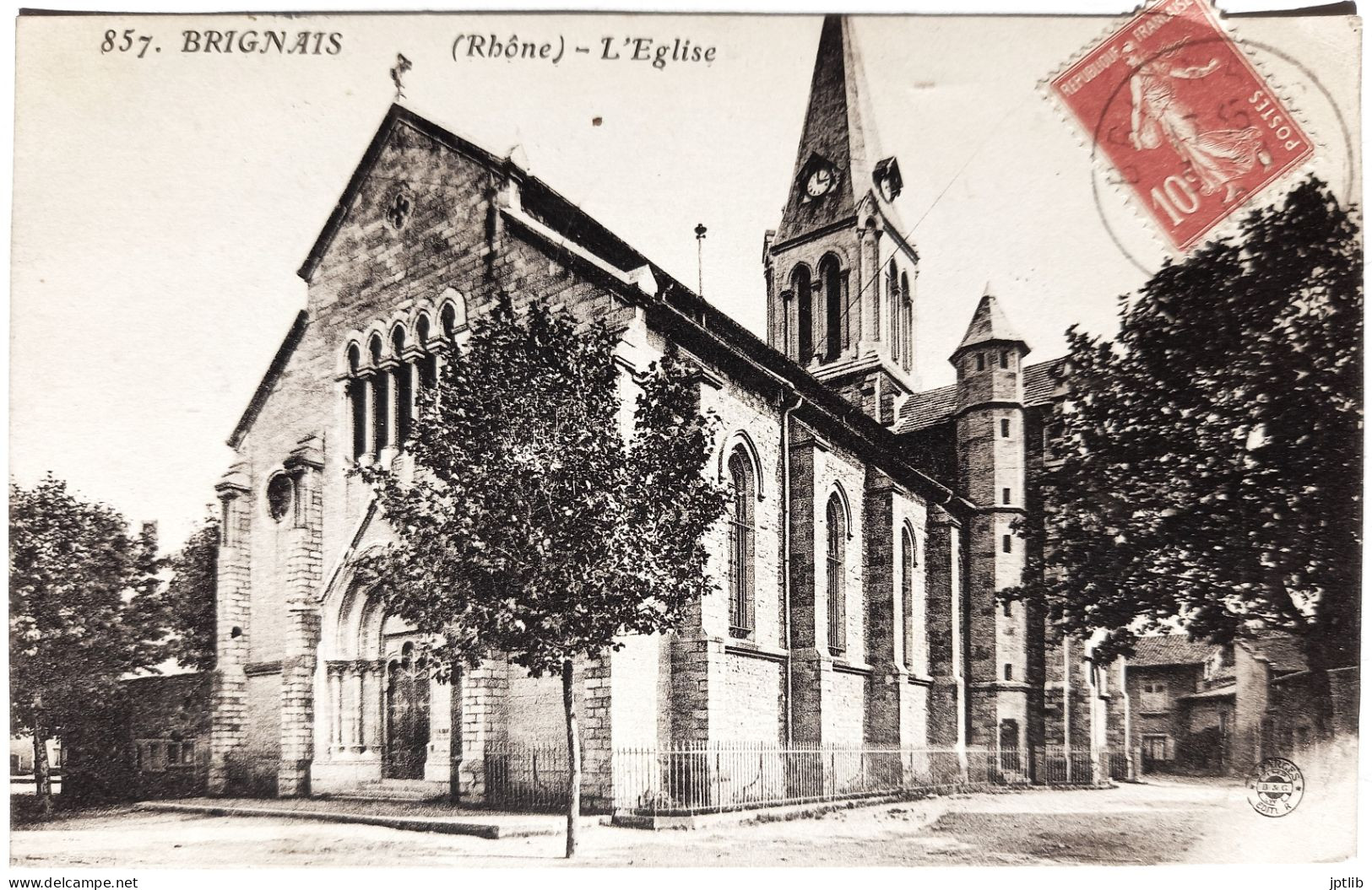 CPA Carte Postale / 69 Rhône, Brignais / S. Farges, Éditeur - Imp. B. & G. - 857 / L'Église. - Brignais