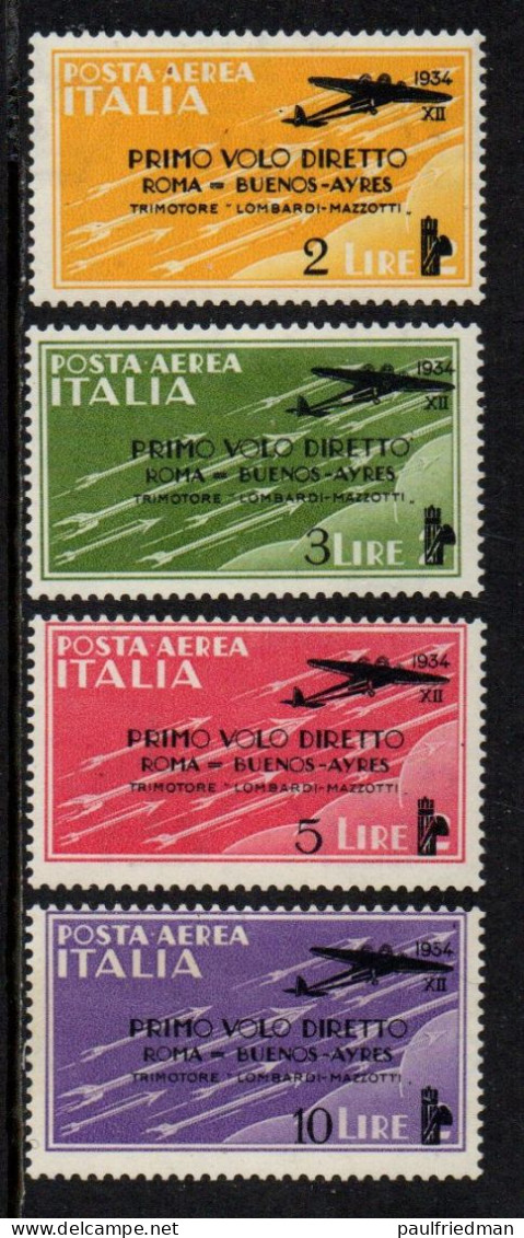 Regno 1934 - Posta Aerea Volo Roma-Buenos Aires - Nuovi Gomma Integra - MNH** - Correo Aéreo