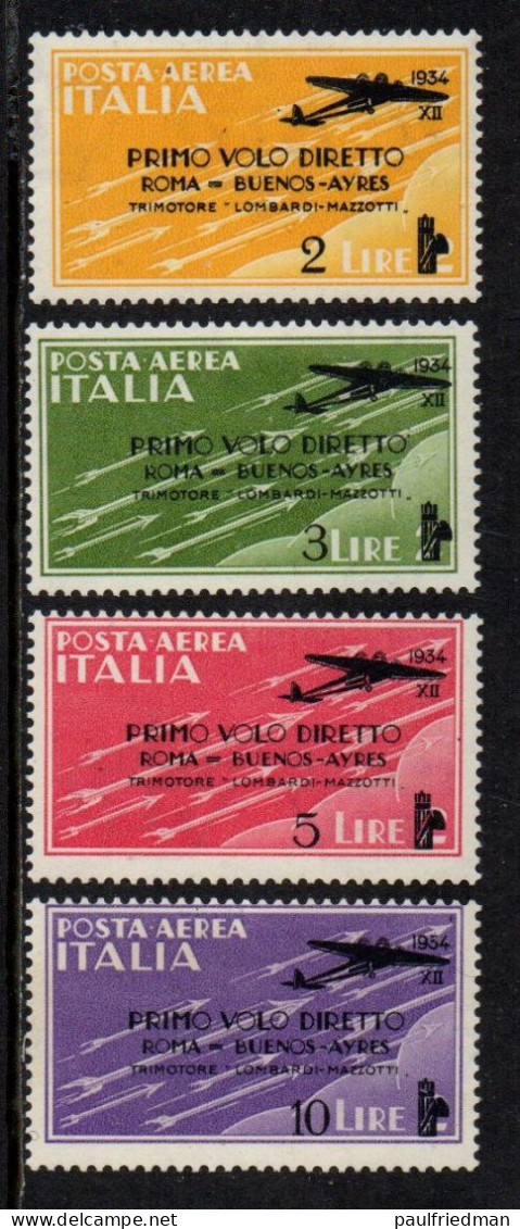 Regno 1934 - Posta Aerea Volo Roma-Buenos Aires - Nuovi Gomma Integra - MNH** - Poste Aérienne