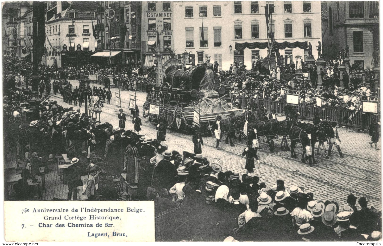 CPA Carte Postale Belgique Bruxelles 75me Anniversaire De L'indépendance Char Des Chemins De Fer  VM78587 - Feesten En Evenementen