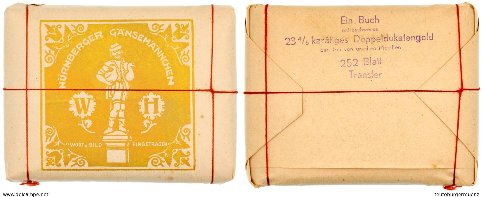 Ungeöffnete Originalpackung "Nürnberger Gänsemännchen". "Ein Buch Extraschweres 23 4/5 Karätiges Doppeldukatengold Gar.  - Lots & Kiloware - Coins