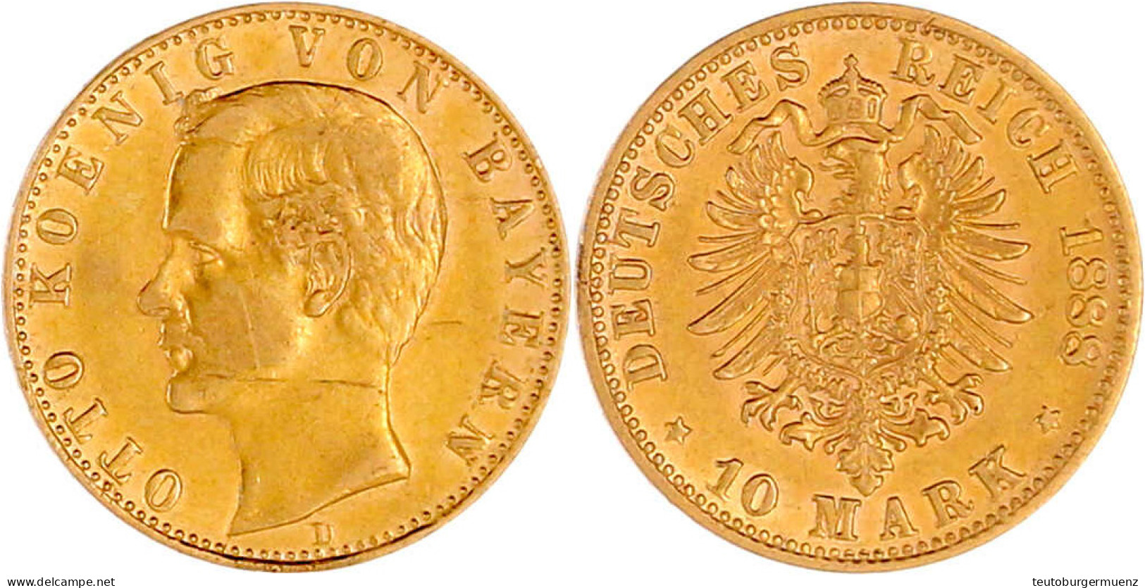 10 Mark 1888 D. Gutes Sehr Schön, Kl. Kratzer. Jaeger 198. - 2, 3 & 5 Mark Argent