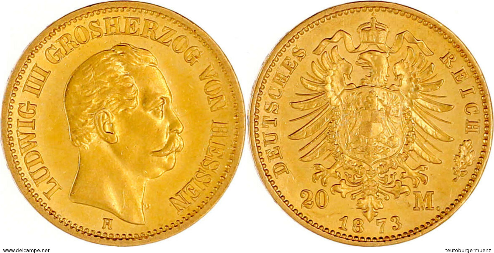 20 Mark 1873 H. Gutes Vorzüglich Aus Erstabschlag. Jaeger 214. - 2, 3 & 5 Mark Plata