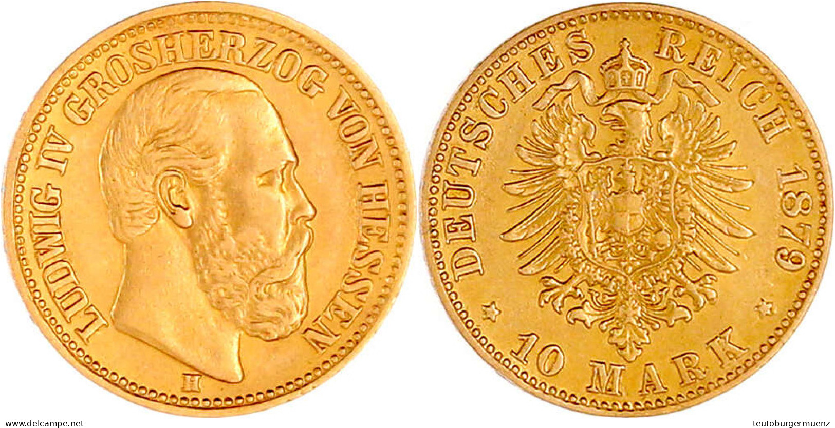 10 Mark 1879 H. Gutes Sehr Schön. Jaeger 219. - 2, 3 & 5 Mark Silber