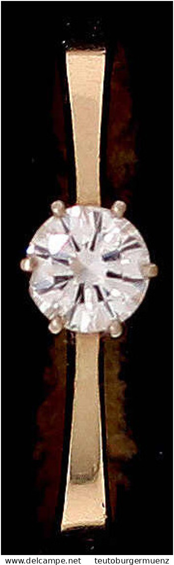 Damenring Gelbgold 585/1000 Mit Diamant, Ca. 0,45 Ct. Ringgröße 19. 3,49 G - Andere & Zonder Classificatie