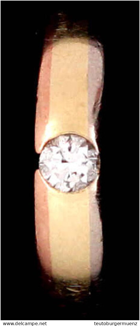Damenring Gelbgold 585/1000 Mit Diamant, Ca. 0,24 Ct. Ringgröße 17. 5,68 G - Other & Unclassified