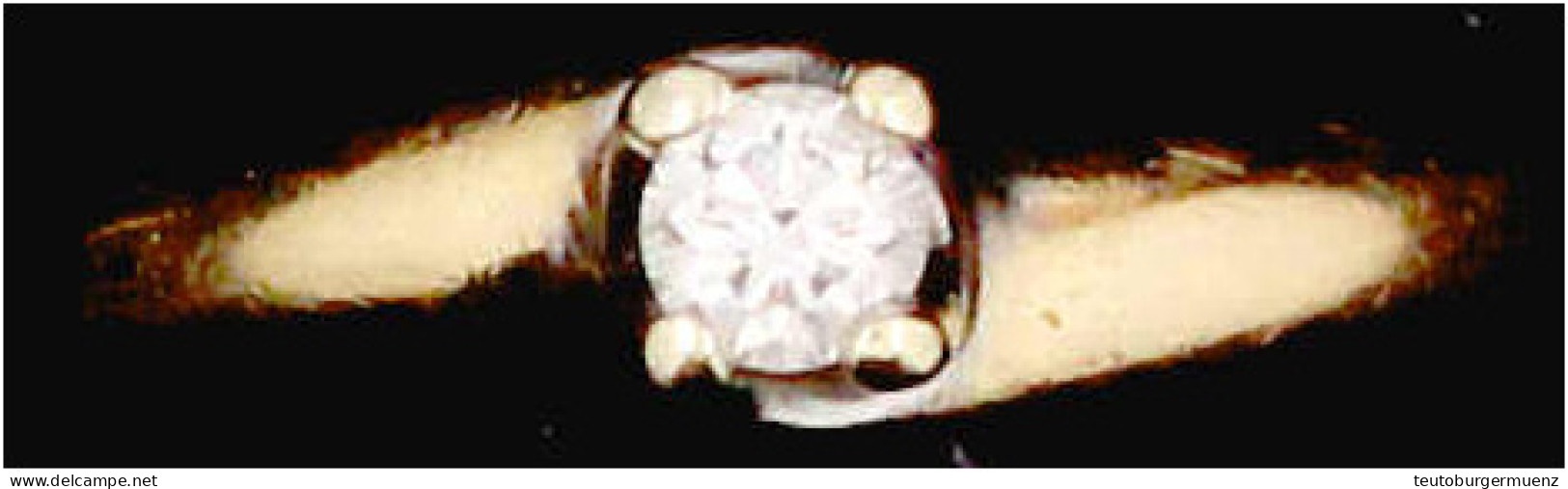 Damenring Gelbgold 585/1000 Mit Diamant, Ca. 0,12 Ct. Ringgröße 16 - Sonstige & Ohne Zuordnung