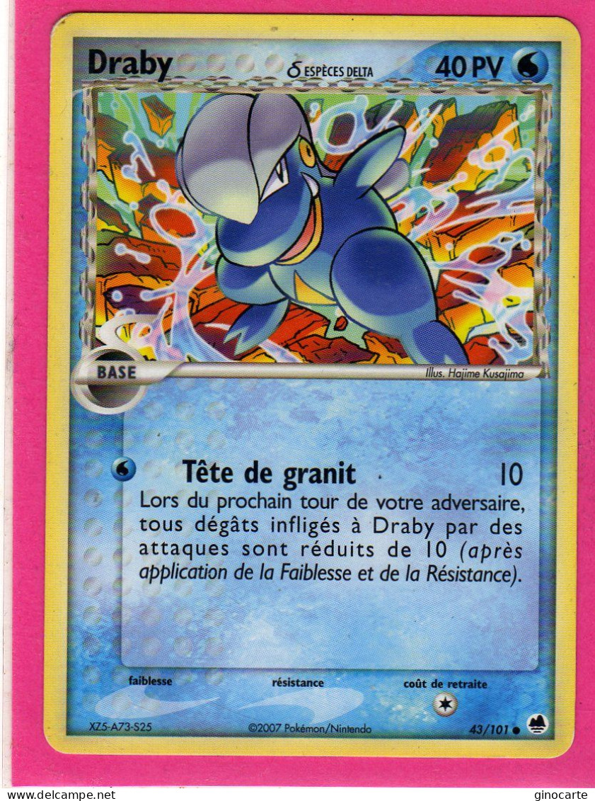 Carte Pokemon 2007 Ex Ile Des Dragons 43/101 Draby 40pv Bon Etat - Ex