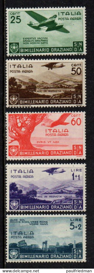 Regno 1936 - Bimillenario Orazio - Posta Aerea - Nuova Gomma Integra - MNH** - Correo Aéreo