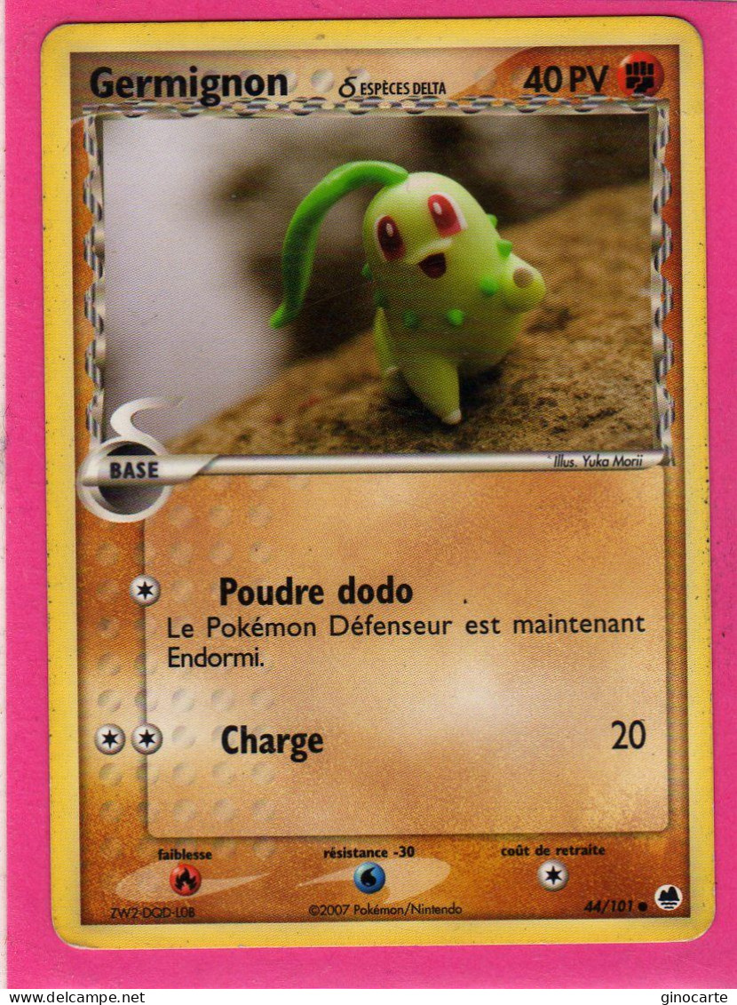 Carte Pokemon 2007 Ex Ile Des Dragons 44/101 Germignon 40pv Bon Etat - Ex