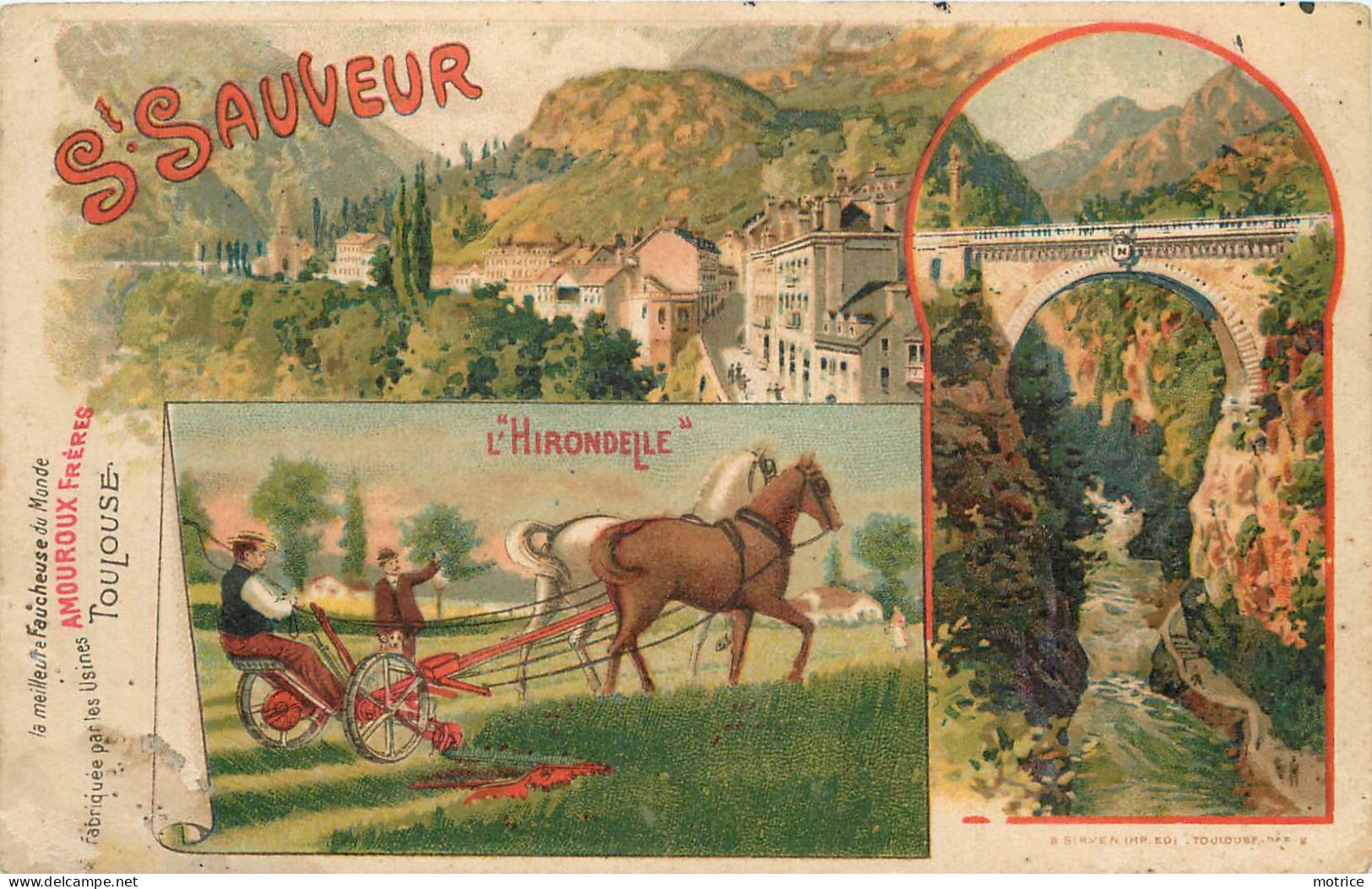 SAINT SAUVEUR - Carte Publicitaire Illustrée Amouroux Frères à Toulouse. - Saint-Sauveur