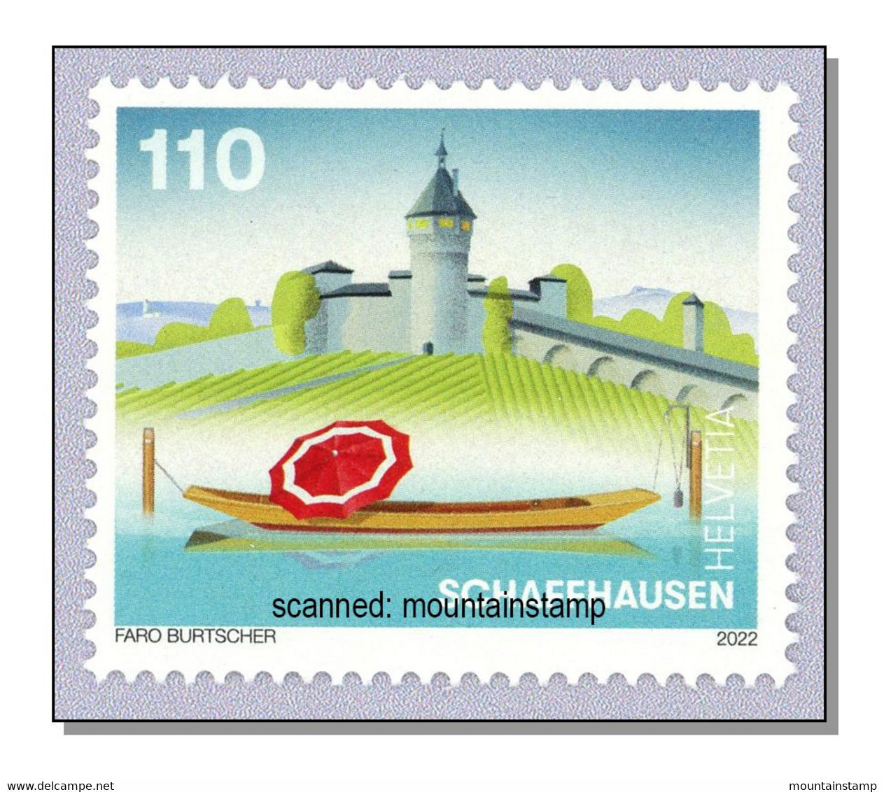 Switzerland 2022 /B22) Munot Fortification Castle Vine Yard Schaffhausen, Stamp From Series Canton Of Switzerland MNH ** - Ungebraucht