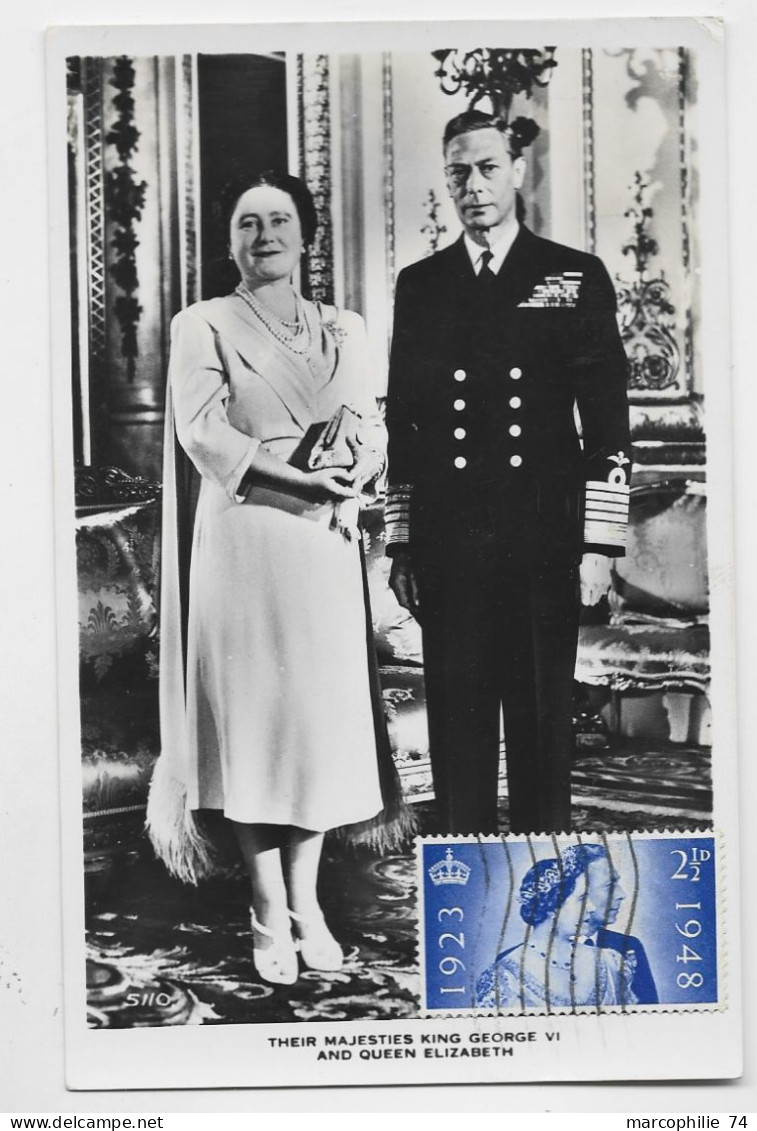 ENGLAND  2 1/2D CARTE CARD MAXIMUM THE MAJESTIES KING QUEEN 1923 1948 - Cartes-Maximum (CM)