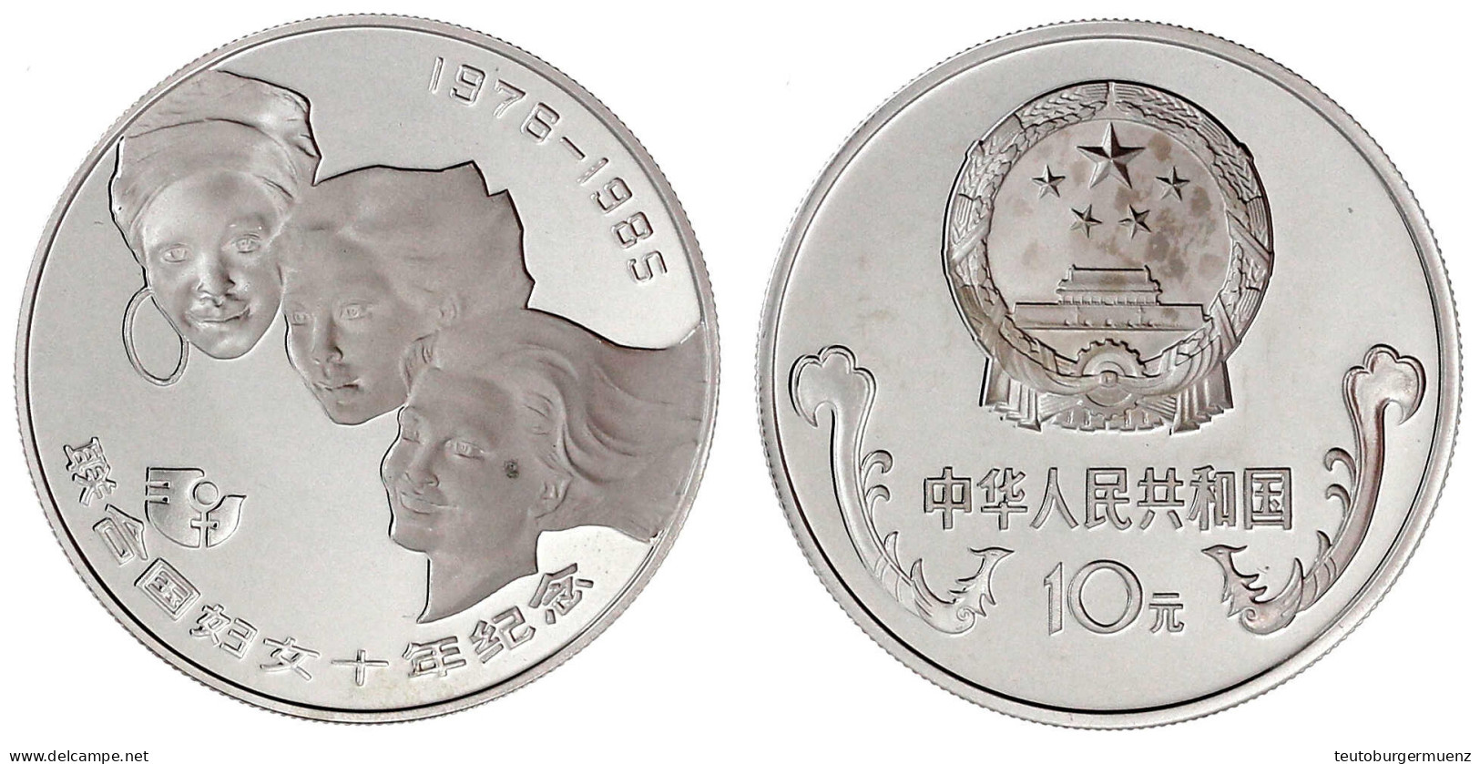 10 Yuan Silber 1985. Jahr Der Frau. In Kapsel. Polierte Platte. Krause/Mishler 126. Schön 91. - Chine