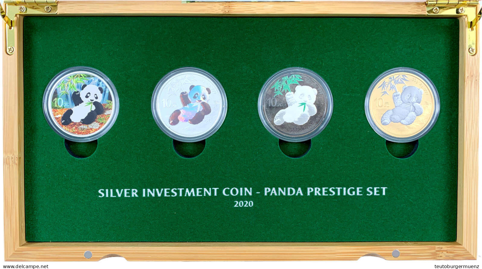 Silver Investment Coin Panda Prestige Set 2020. Mit 4 X 30 G. Silber Panda In Versch. Ausführungen. Chromonite Colour Ap - China