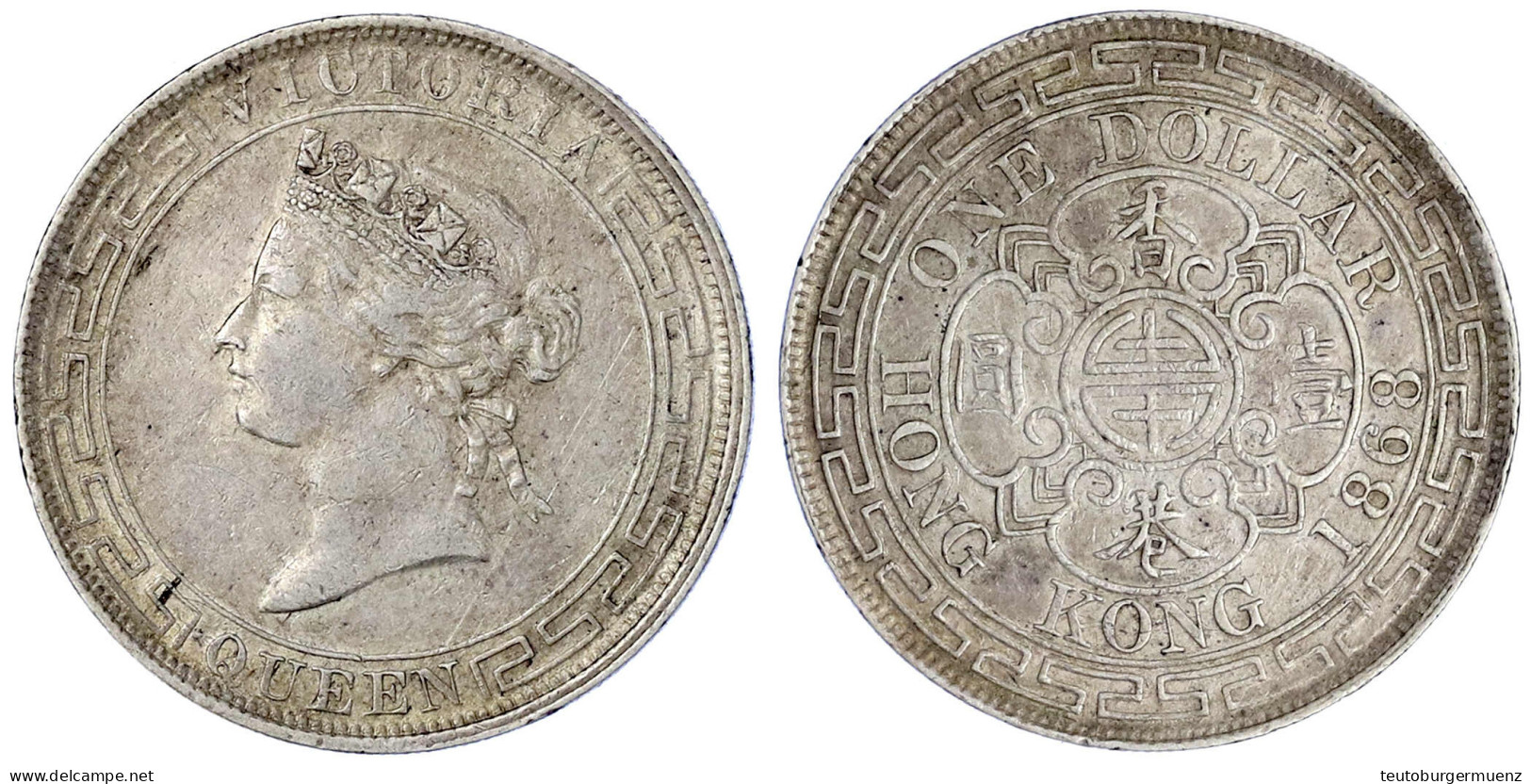 Dollar 1868. Sehr Schön, Berieben. Krause/Mishler 10. - Hong Kong