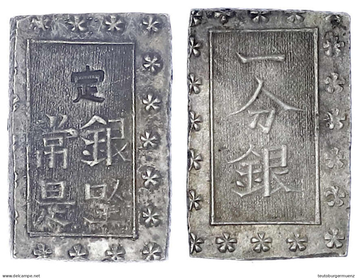 Ichi Bu Gin O.J.(1859/1868). Sakura B/g. Gutes Vorzüglich. Hartill 9.82. - Japon