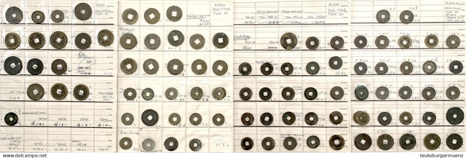 Sammlung Von 96 Münzen Aus Der Zeit Des Chinesischen Protektorats In Korea, Ca. 1635-1891. Wert 1 Bis 5 Mun. Großteils N - Korea, North