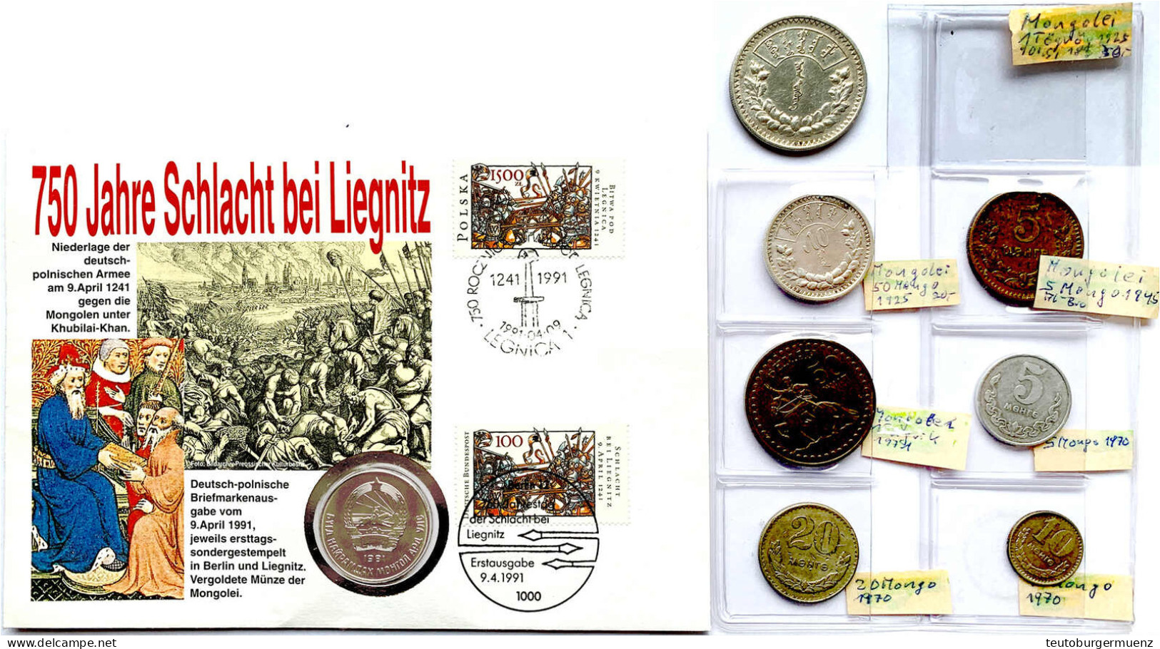 8 Münzen: 50 Mongo Und Tugrik 1925, 50 Mongo 1981 (im Numisbrief), Usw. Sehr Schön Bis Prägefrisch - Mongolie