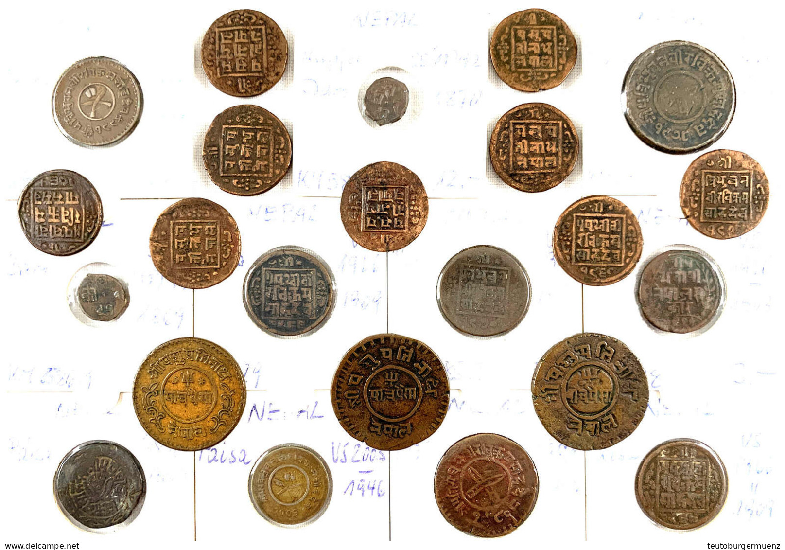 23 Meist Kupfermünzen Des Frühen 20. Jh. Meist Sehr Schön - Népal