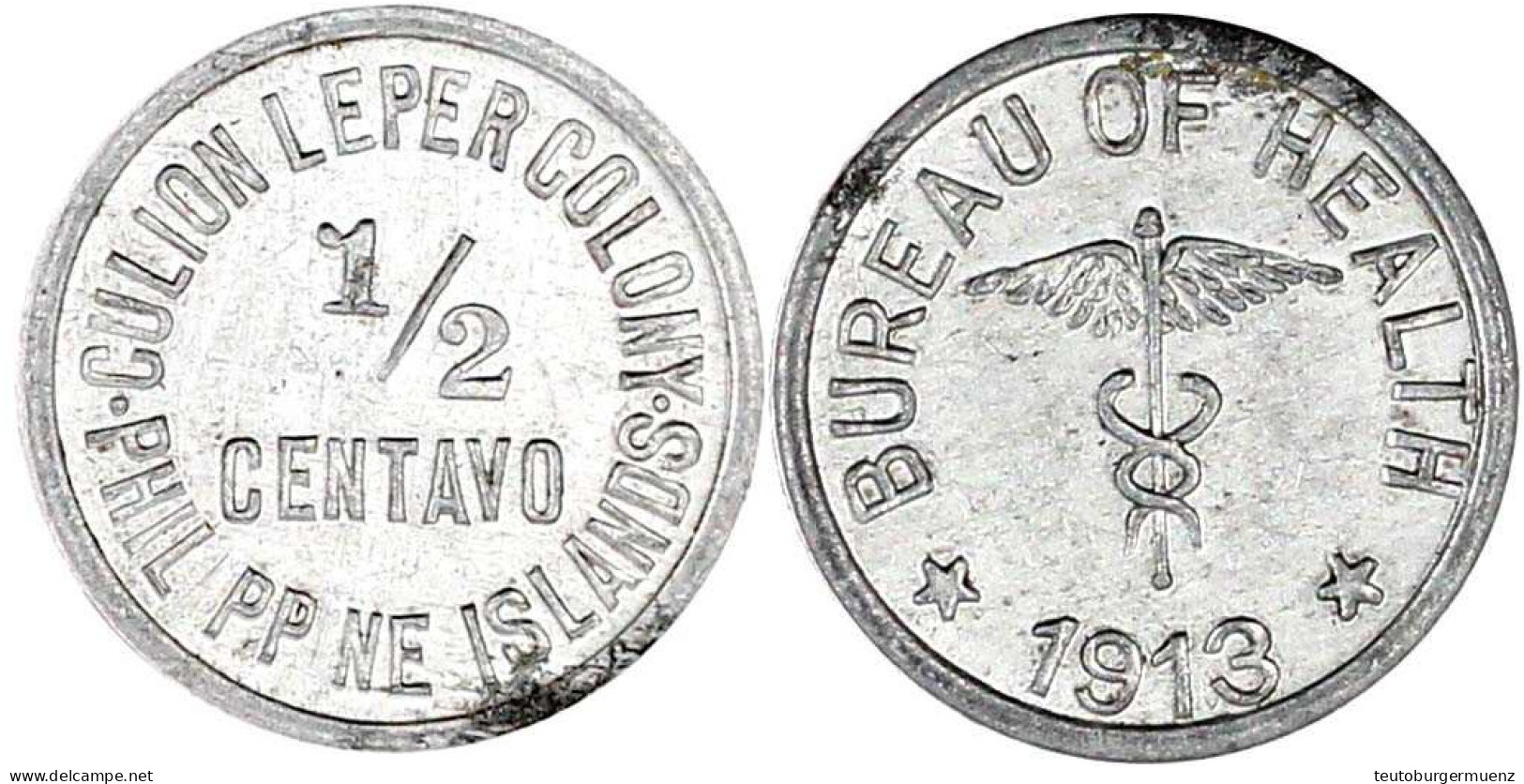 1/2 Centavo 1913 Der Culion Leprakolonie. Vorzüglich/Stempelglanz, Min. Fleckig. Krause/Mishler 1. - Philippines