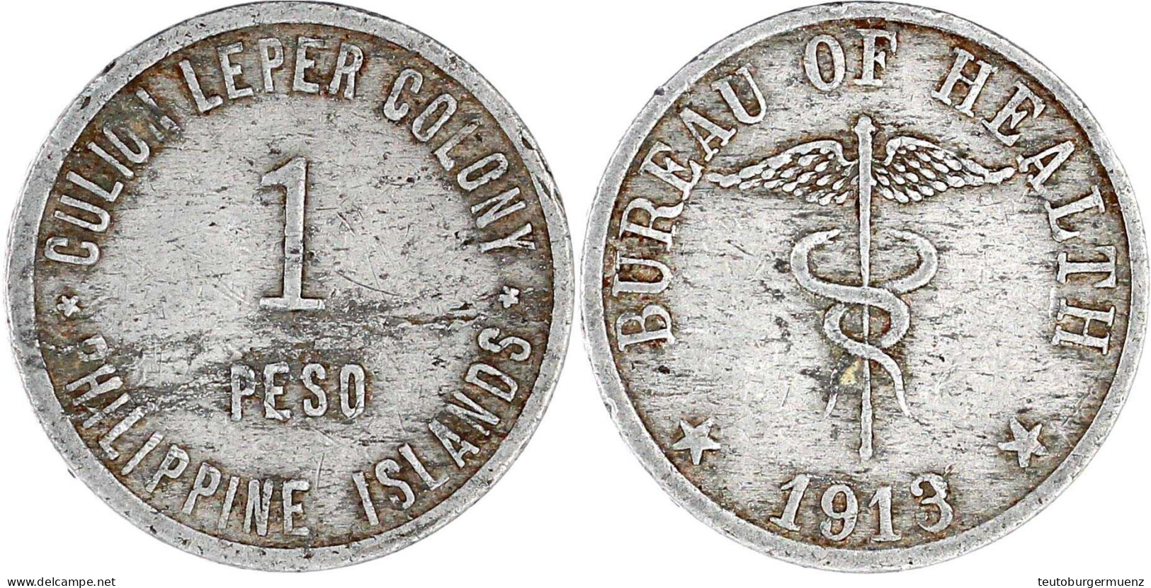 Peso 1913 Der Culion Leprakolonie. Sehr Schön, Schrötlingsfehler. Krause/Mishler 14. - Philippines