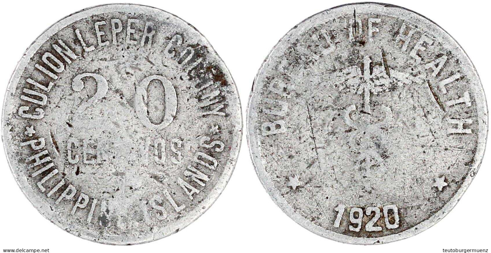 20 Centavos 1920 Der Culion Leprakolonie. Schön. Krause/Mishler 11. - Philippines