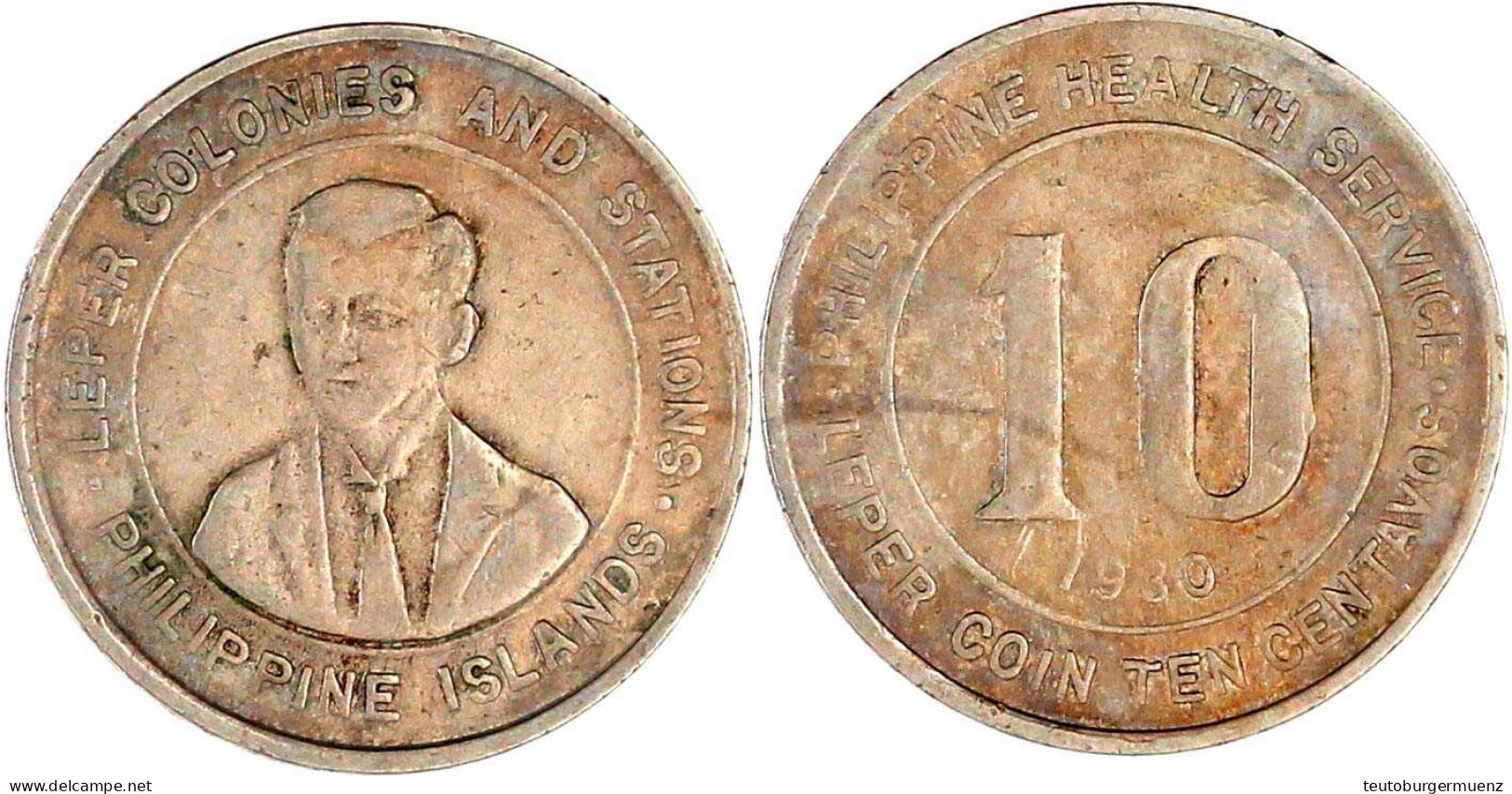 10 Centavos 1930 Der Culion Leprakolonie. Sehr Schön, Kl. Randfehler. Krause/Mishler 10. - Philippines