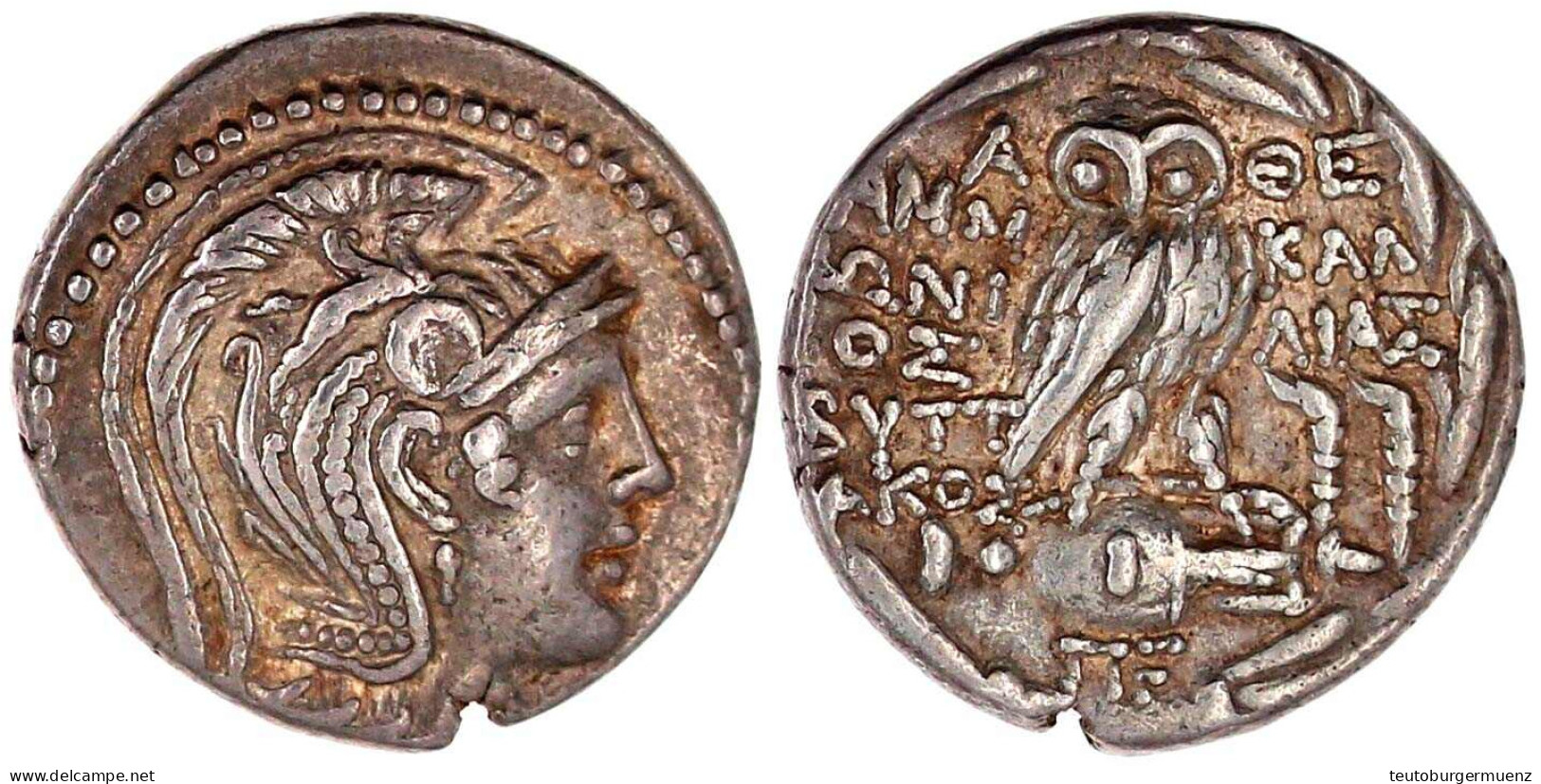 Tetradrachme "neuen" Stils 118/117 V. Chr. Magistraten Ammonios Und Kallias. 16,71 G. Sehr Schön/vorzüglich, Kl. Schrötl - Griechische Münzen