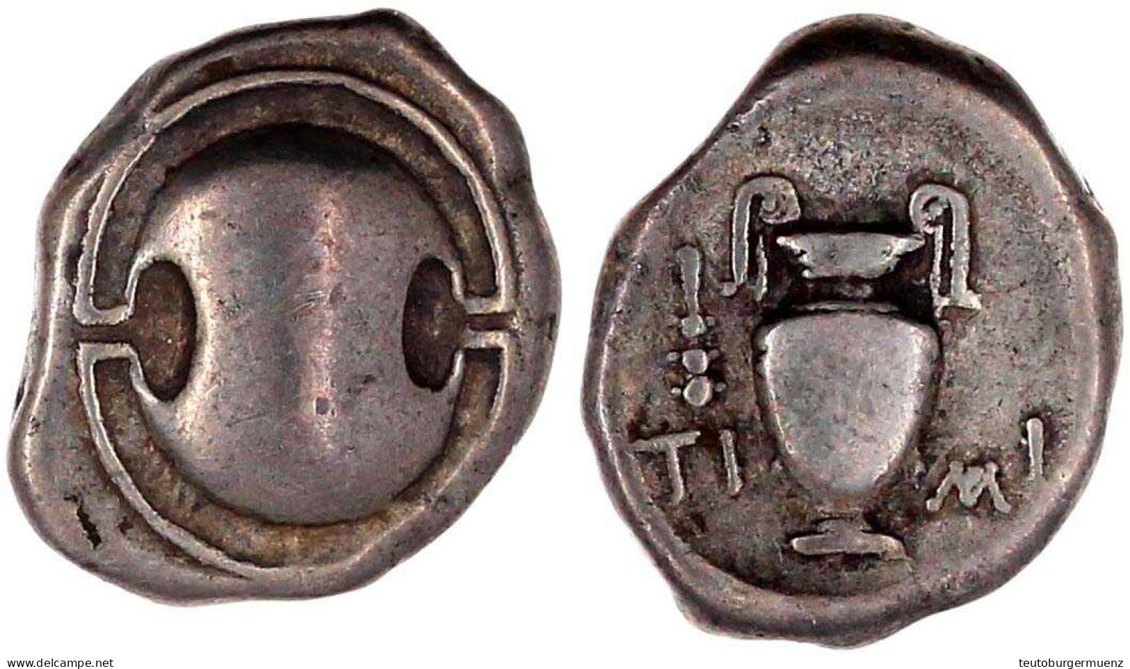 Stater 378/338 V. Chr. Böotischer Schild/TI-MI. Volutenkrater. 11,80 G. Sehr Schön. HGC 1330. - Grecques