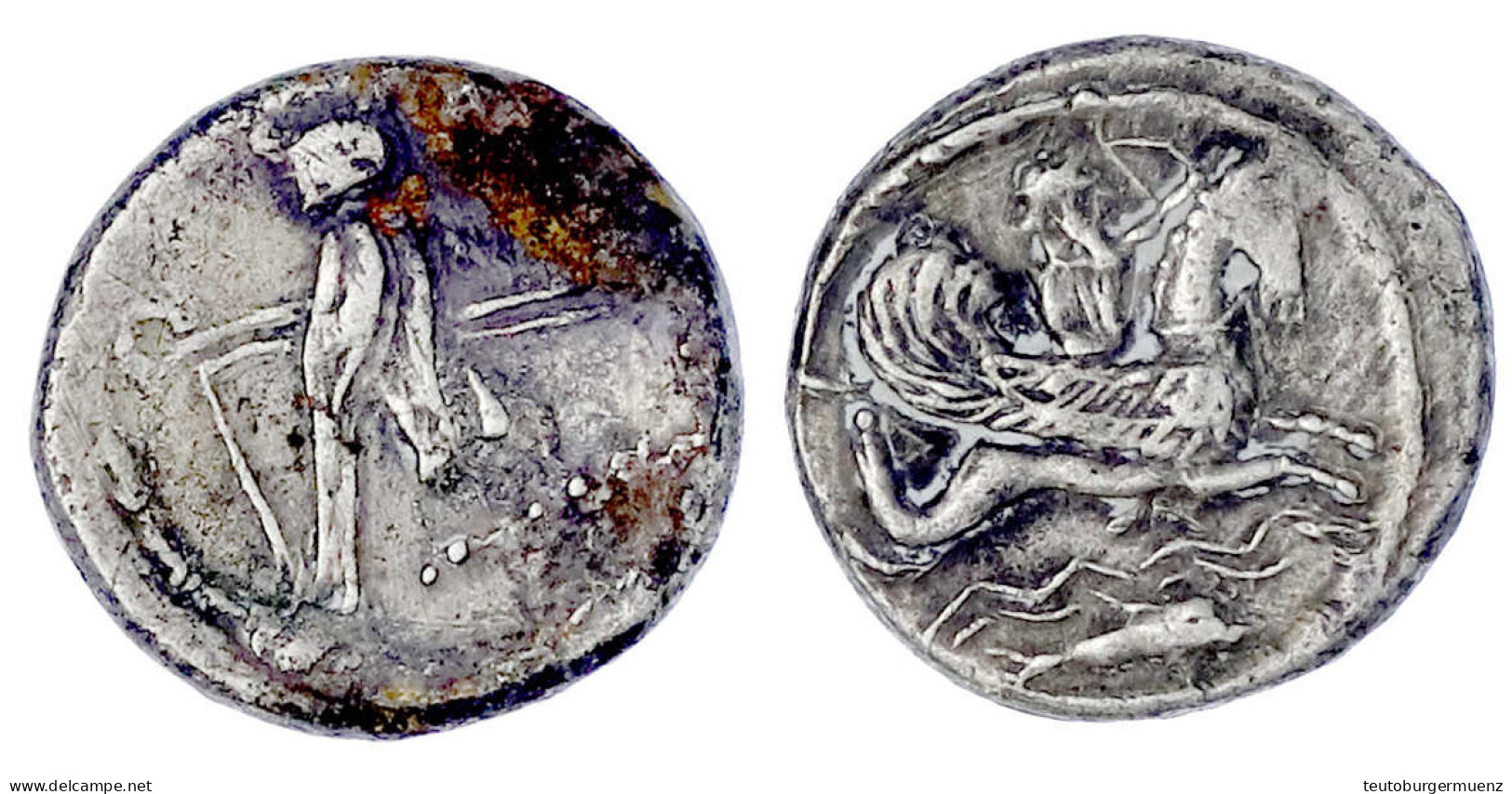 Schekel 332/275 V. Chr. Melqart Mit Bogen Auf Hippokamp über Doppelter Wellenlinie Nach Rechts Reitend, Darunter Delphin - Griechische Münzen