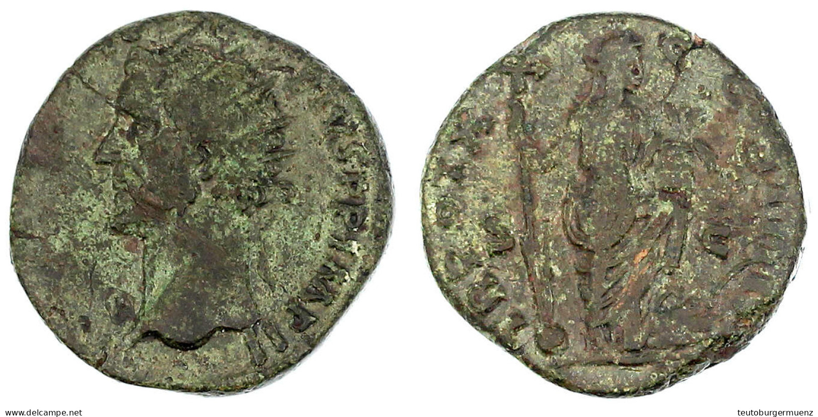 Dupondius 157. Kopf L. Mit Strahlenbinde/TR POT XX COS IIII SC. Ceres Steht R., Hält Modius, L. Lanze. 12,83 G. Fast Seh - Other & Unclassified