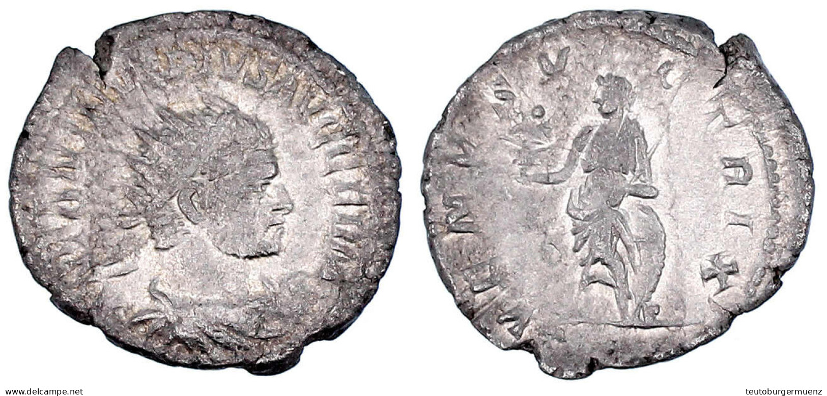 Antoninian 196/217. Drap. Brb. Mit Strahlenbinde R./VENVS VICTRIX. Venus Steht L. 3,88 G. Sehr Schön. RIC 311c. - Other & Unclassified