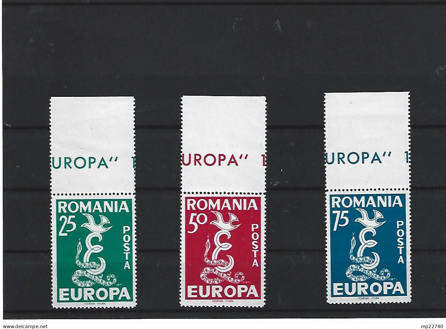 ROUMANIE EUROPA  EMISSION DE PROPAGANDE 1958 BORD DE FEUILLE MNH - 1958