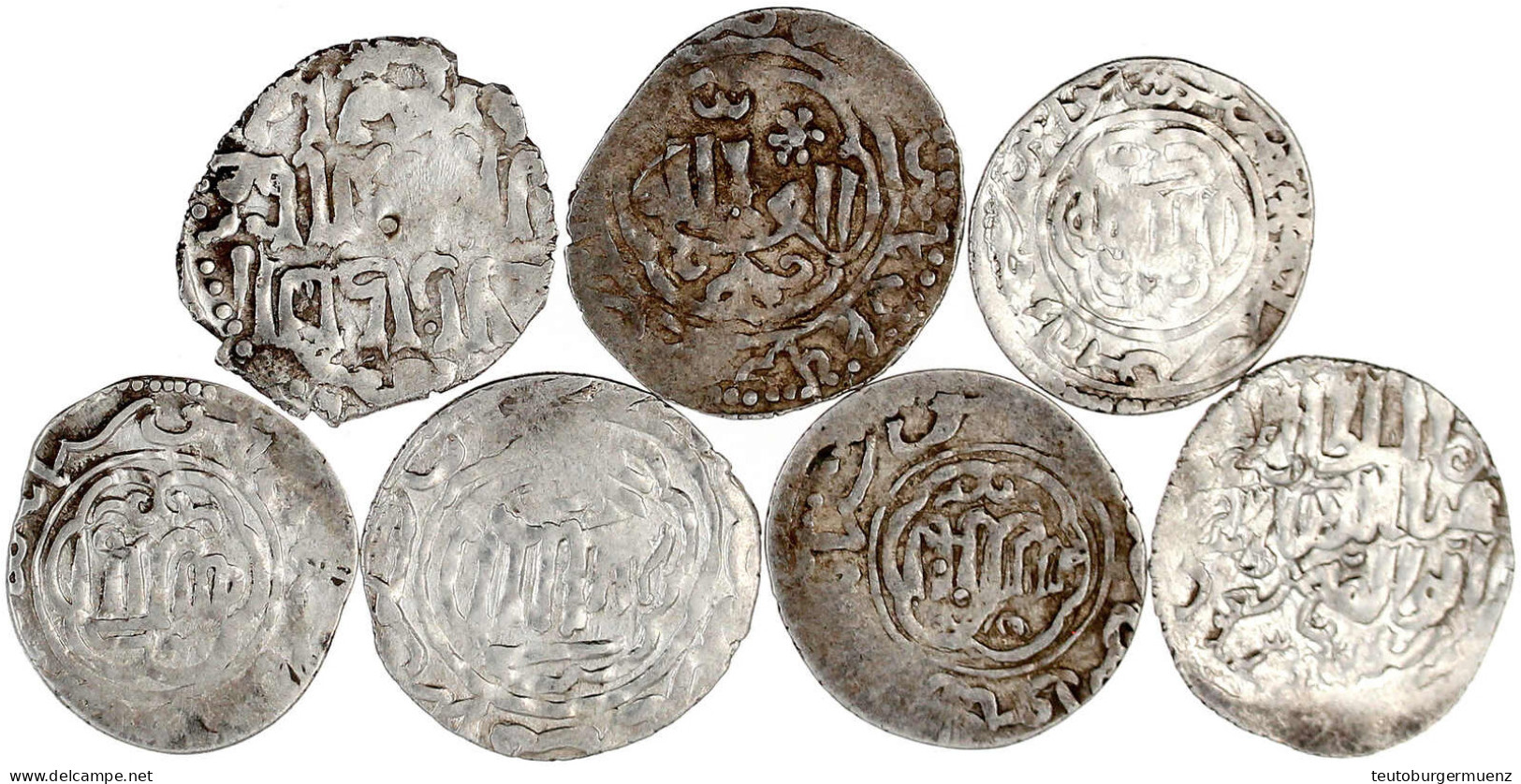 7 Diverse Silber Dirhams, Ab Kaykhusraw III. (ab Ca. 1265). Meist Sehr Schön - Orientalische Münzen