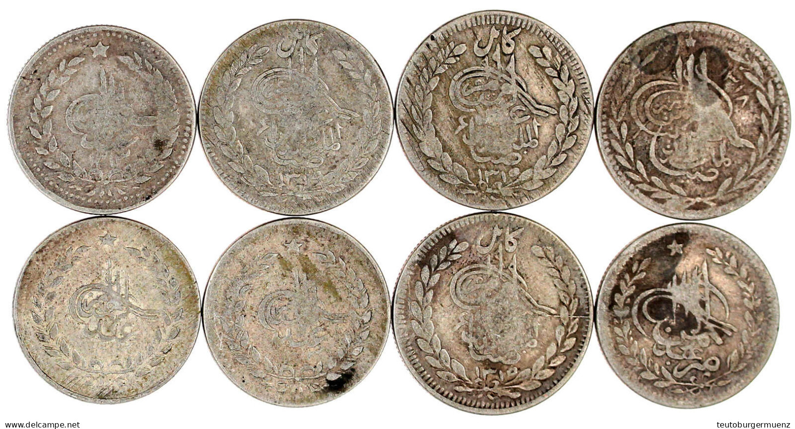 8 X Rupie Aus AH 1313 Bis AH 1315 = 1895 Bis 1897. Schön Bis Sehr Schön - Afganistán