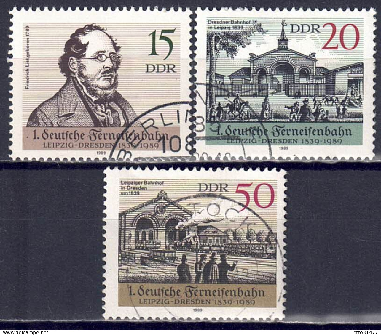 DDR 1989 - Ferneisenbahn, Nr. 3238 - 3240, Gestempelt / Used - 1981-1990